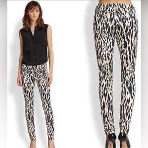 7 For All Mankind THE SKINNY Woman Jeans SZ 27 in IKAT LEOPARD PRINT